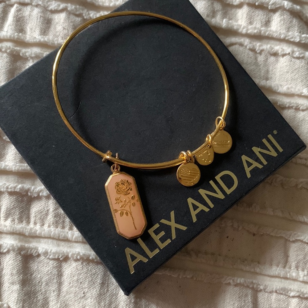 Shiny gold June Rose charm bracelet